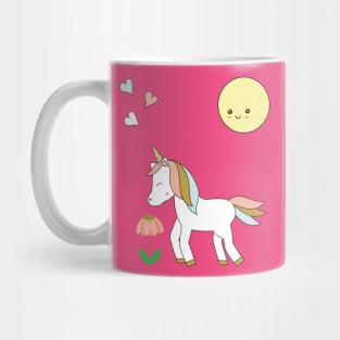 Unicorn and flower Mug